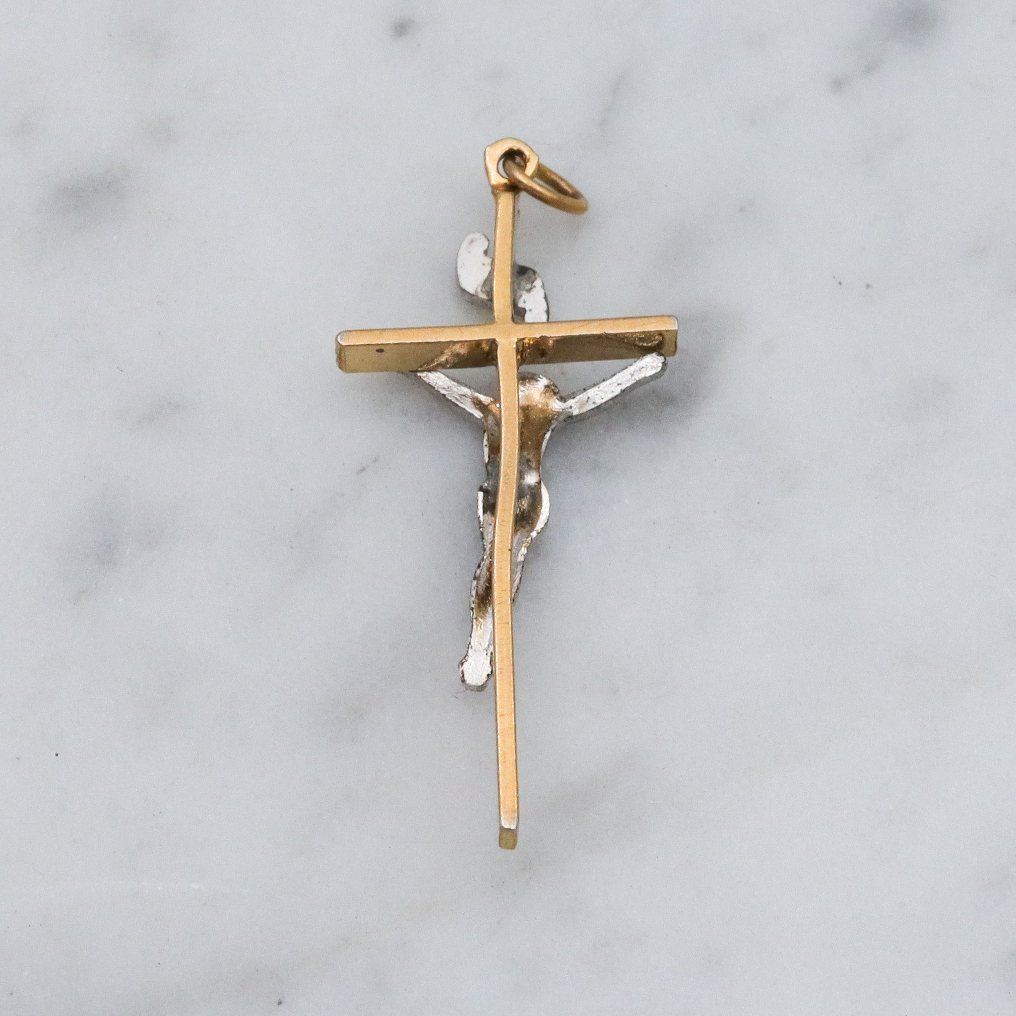 Retro Theda 14k gold filled crucifix pendant